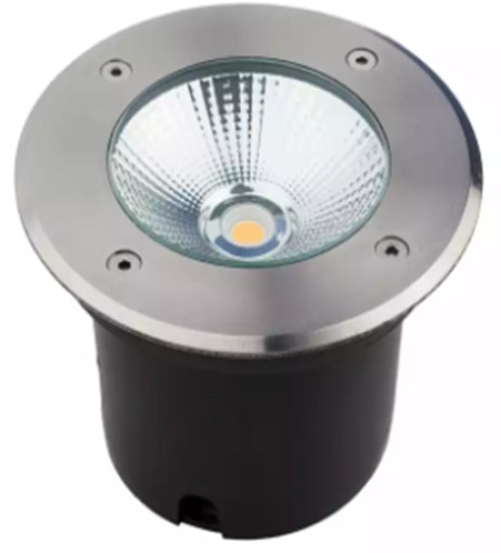 Projecteur de jardin Led inox 10 watts blanc chaud 220 volts