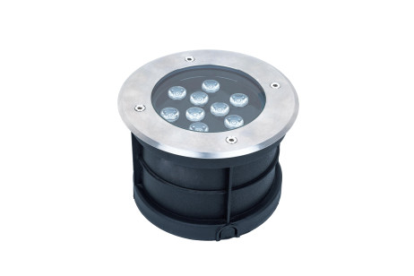 PROJECTEUR JARDIN ROND 18CM 9W RGB INOX 304 IP67