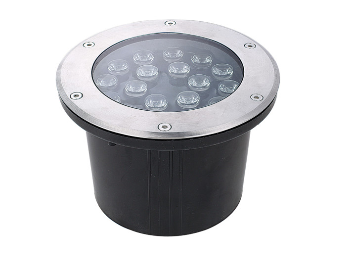 PROJECTEUR JARDIN ROND 20CM 15W BLANC FROID 6000K INOX 304 IP67