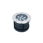 PROJECTEUR JARDIN ROND 18CM 9W RGB INOX 304 IP67