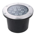 PROJECTEUR JARDIN ROND 20CM 15W RGB INOX 304 IP67